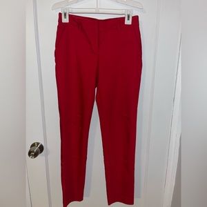 Express columnist ankle mid rise pant color: red size: 0R